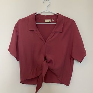 Aritzia Wilfred Tie-Front Blouse
